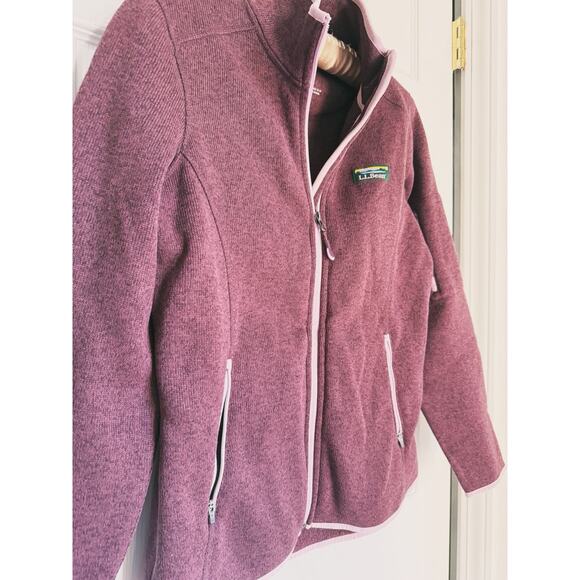L.L. Bean Sweater Fleece Full Zip Jacket Raisin Brown Small Fall Layer Cozy - Picture 8 of 8